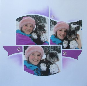 Stencil used for paper, page completed with inks and Silhouette Figures PAP961 - Snowflakes