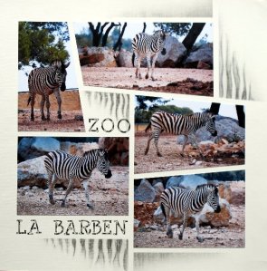 This page has been completed using chalking pens to keep to the theme of Zebra stripes.